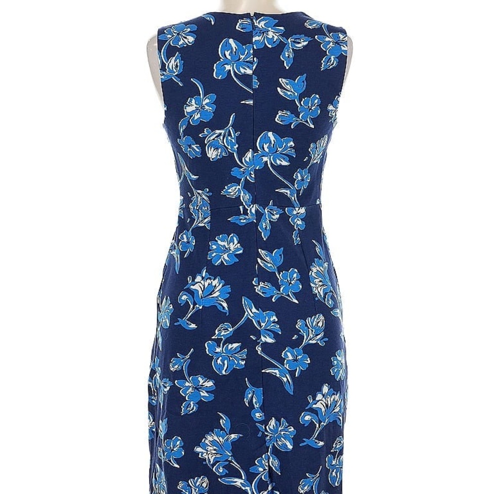 Lands End Floral Sleeveless Blue Dress - Picture 2 of 4
